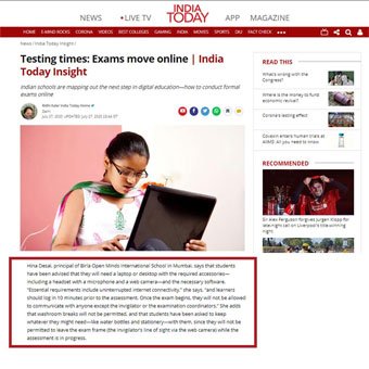 Testing times : Exams move online By Hina Desai - India Today